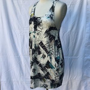 Graphic Print Knit Tank Dress